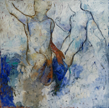 Painting titled "Un rêve blanc et bl…" by Pierre Pentchev, Original Artwork, Oil