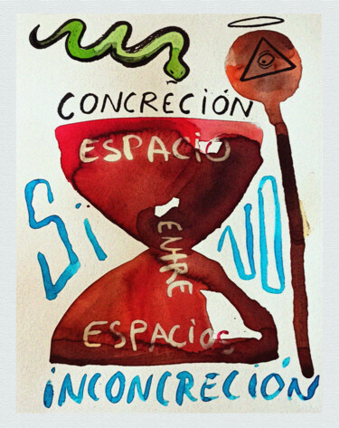 Desenho intitulada "Concreción Inconcre…" por Pepe Ortiz Benavent, Obras de arte originais, Tinta
