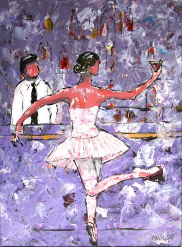 Pintura intitulada "Ballerina at the "b…" por Pepe Villan, Obras de arte originais, Acrílico