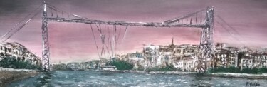 Painting titled "Suspension bridge n…" by Pepe Villan, Original Artwork, Acrylic