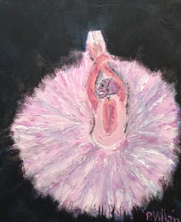 Malerei mit dem Titel "Skull Ballerina 3" von Pepe Villan, Original-Kunstwerk, Acryl