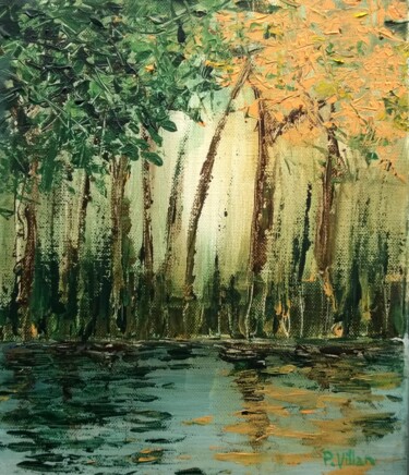 Painting titled "Forest glade with w…" by Pepe Villan, Original Artwork, Acrylic