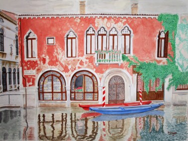 Schilderij getiteld "Venezia, Canale Mal…" door Pepe Villan, Origineel Kunstwerk, Aquarel