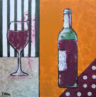 Painting titled "Red, red wine" by Pepe Villan, Original Artwork, Acrylic