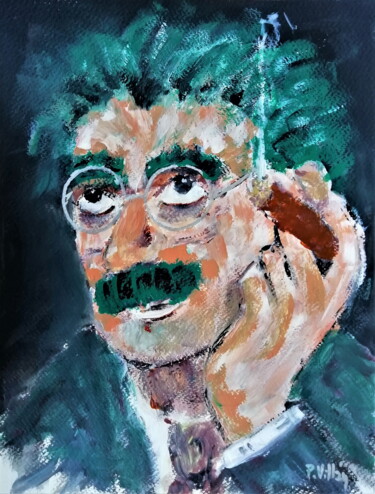 Ζωγραφική με τίτλο "Groucho" από Pepe Villan, Αυθεντικά έργα τέχνης, Ακρυλικό