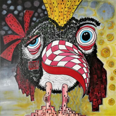 绘画 标题为“Bird city” 由Pepe Villan, 原创艺术品, 丙烯 安装在木质担架架上