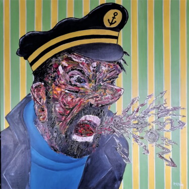 Pittura intitolato "Captain Haddock" da Pepe Villan, Opera d'arte originale, Acrilico Montato su Telaio per barella in legno