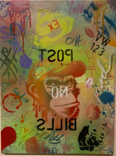 Malerei mit dem Titel "Post No Bills" von Pepe22, Original-Kunstwerk, Sprühfarbe