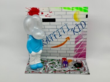 Sculpture intitulée "Graffiti Kid" par Pepe22, Œuvre d'art originale, Résine
