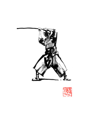 en garde Drawing titled "en garde" by Péchane, Original Art, Watercolor