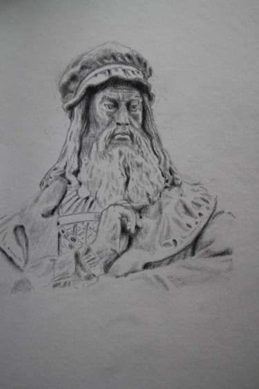 Dessin intitulée "Léonardo Da Vinci" par Jiel, Œuvre d'art originale, Crayon