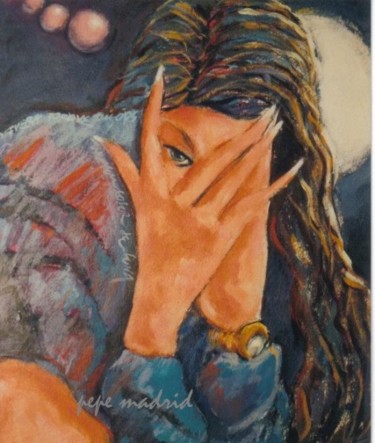 Pintura titulada "Tus ojos color de l…" por Pepe Madrid, Obra de arte original