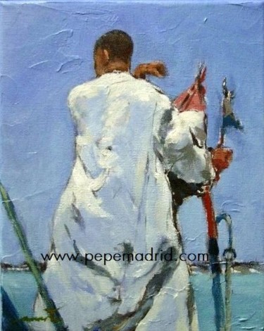 Pintura titulada "El barquero" por Pepe Madrid, Obra de arte original