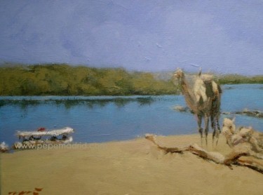 Pintura titulada "Camellos en las ori…" por Pepe Madrid, Obra de arte original