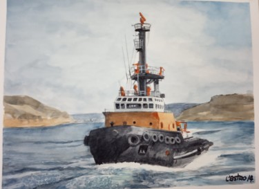 Painting titled "Barco3.jpg" by Jose Luis Castro Molina, Original Artwork, Watercolor