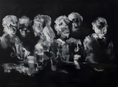 Peinture intitulée "Barflies 2" par Pepijn Simon, Œuvre d'art originale, Huile
