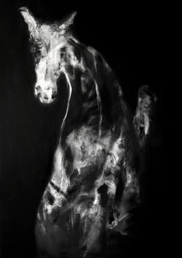 Peinture intitulée "Study Of A Horse" par Pepijn Simon, Œuvre d'art originale, Huile