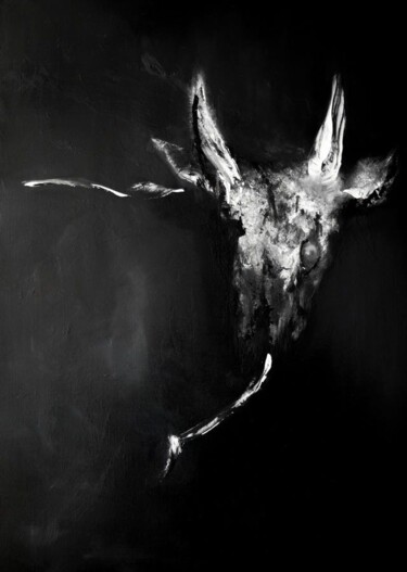 Картина под названием "Bull" - Pepijn Simon, Подлинное произведение искусства, Масло