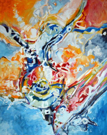 Painting titled "VOLO" by Peppeluciani, Original Artwork, Oil