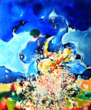 Malerei mit dem Titel "Abyss creatures 201…" von Peppeluciani, Original-Kunstwerk, Öl