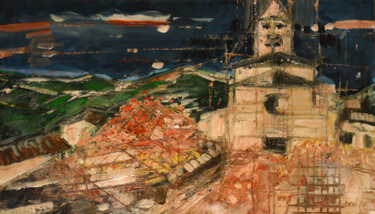 Картина под названием "Paesaggio delle Mar…" - Peppeluciani, Подлинное произведение искусства, Акрил