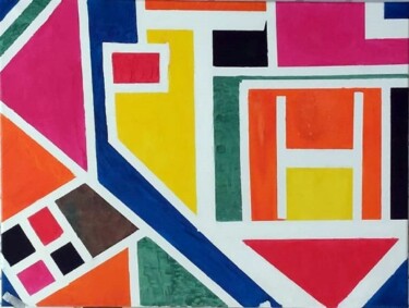 Malerei mit dem Titel "Abstrakt PTH" von Per Tor Heften Bis 1.8.24 In Thailand, Original-Kunstwerk, Acryl Auf Keilrahmen aus…