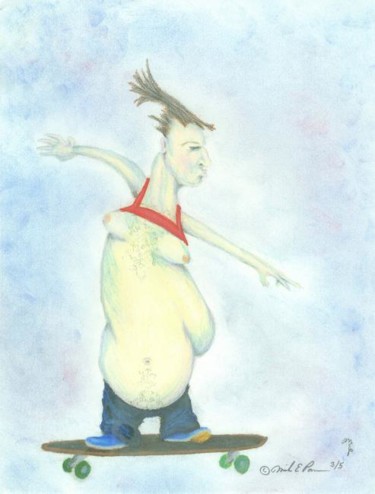 Painting titled "The Skate Hag" by Michael Parra, Original Artwork