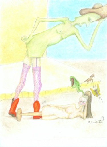 Painting titled "Borrowing Legs" by Michael Parra, Original Artwork