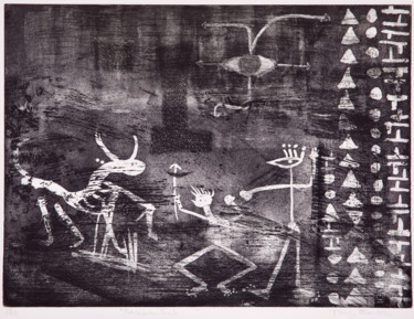 Incisioni, stampe intitolato "Bushman Tomb" da Percy Martin, Opera d'arte originale, Acquaforte