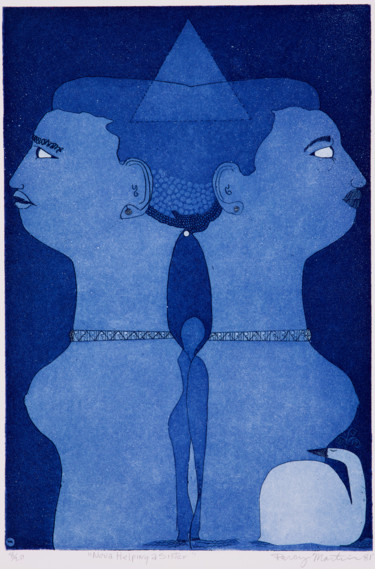 Impressões e gravuras intitulada "Nova Helping A Sist…" por Percy Martin, Obras de arte originais, Água forte