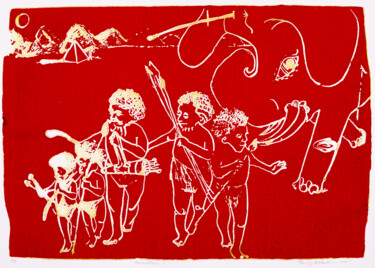 Gravures & estampes intitulée "The Hunters" par Percy Martin, Œuvre d'art originale, Eau-forte