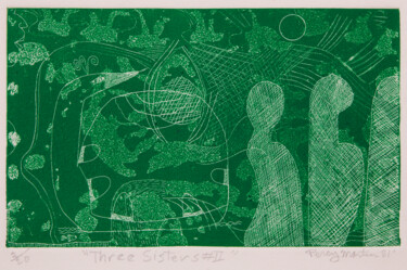 Εκτυπώσεις & Χαρακτικά με τίτλο "Three Sisters" από Percy Martin, Αυθεντικά έργα τέχνης, Etching