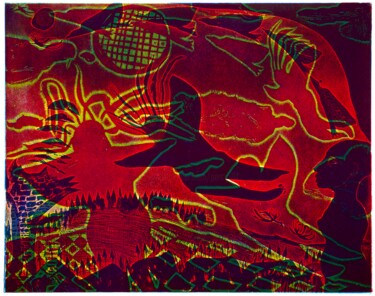 Obrazy i ryciny zatytułowany „Night Flight” autorstwa Percy Martin, Oryginalna praca, Akwaforta