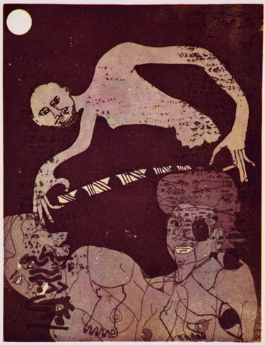 Druckgrafik mit dem Titel "Touching the Sacred…" von Percy Martin, Original-Kunstwerk, Radierung