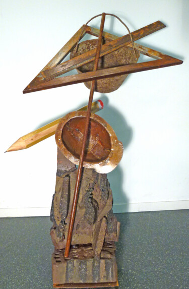 Sculpture titled "Travailleur de la s…" by Pere Marti, Original Artwork, Metals