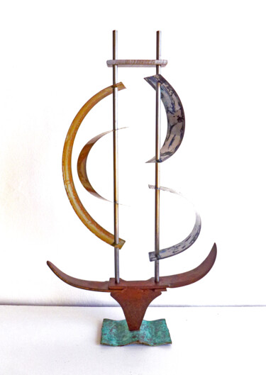 Sculpture titled "Barco, bateaux" by Pere Marti, Original Artwork, Metals