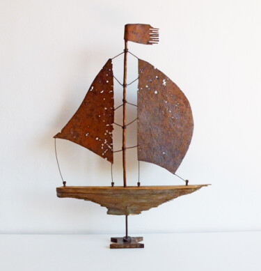 Scultura intitolato "Velero voilier 3" da Pere Marti, Opera d'arte originale, Metalli