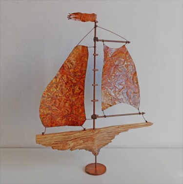 Sculpture titled "Velero saiboat" by Pere Marti, Original Artwork, Metals