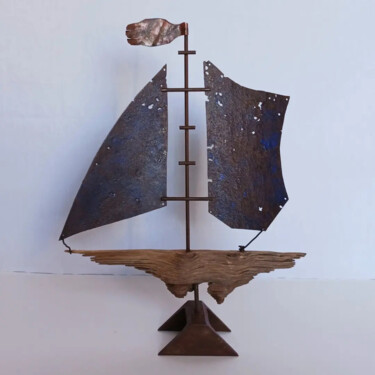 Sculpture intitulée "Bateau double" par Pere Marti, Œuvre d'art originale, Métaux