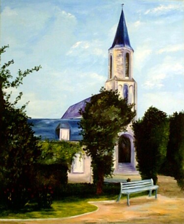 Peinture intitulée "Eglise de la Breill…" par Anthony Perez, Œuvre d'art originale, Huile