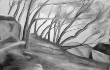 Dessin intitulée "Noirmoutier - Bois…" par Anthony Perez, Œuvre d'art originale, Pastel