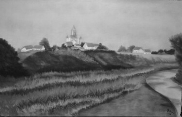 Drawing titled "Noirmoutier depuis…" by Anthony Perez, Original Artwork, Pastel