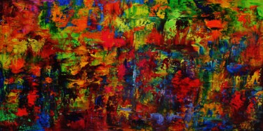 Pittura intitolato "ABSTRACT,RED,YELLOW…" da Artstage, Opera d'arte originale
