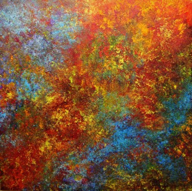 Pittura intitolato "Abstract,red,yellow…" da Artstage, Opera d'arte originale, Acrilico