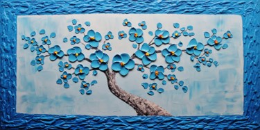 Картина под названием "BLUE FLOWER BLOOMIN…" - Artstage, Подлинное произведение искусства, Акрил