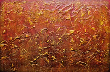 Картина под названием "ORANGE RED RUST TEX…" - Artstage, Подлинное произведение искусства, Акрил