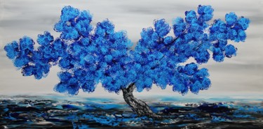 Картина под названием "Blue Blooming Tree,…" - Artstage, Подлинное произведение искусства, Акрил