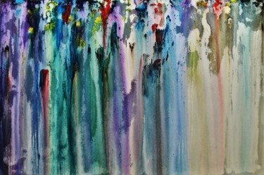 Картина под названием "Abstract colors dra…" - Artstage, Подлинное произведение искусства, Акрил