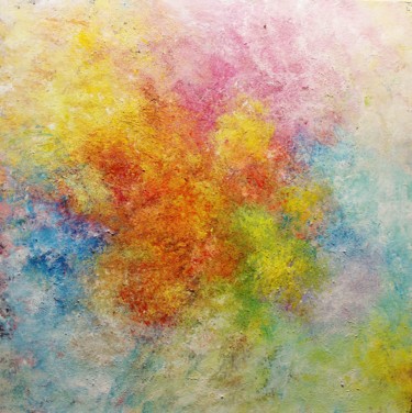 Картина под названием "Abstract,orange,blu…" - Artstage, Подлинное произведение искусства, Акрил