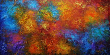 Картина под названием "Abstract red yellow…" - Artstage, Подлинное произведение искусства, Акрил